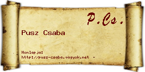 Pusz Csaba névjegykártya